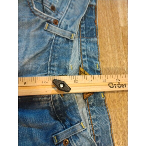 VTG Lucky Brand 165 Jeans Mens 36x32 Straight Leg Dark Wash Blue Denim Distress - Picture 10 of 14